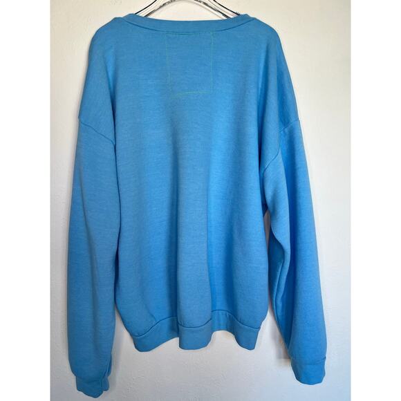 Aviator Nation Glitter Heart Relaxed Crew Sky Blue Medium - Picture 2 of 6